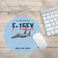 Thumbnail for F-15EX Eagle II Connect Carry Control design on light blue round mouse pad