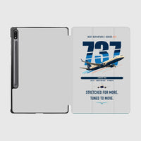 Thumbnail for Boeing 737 MAX 10 design on light gray samsung tablet tablet case