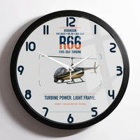 Thumbnail for Robinson R66 design on light gray framed wall clock