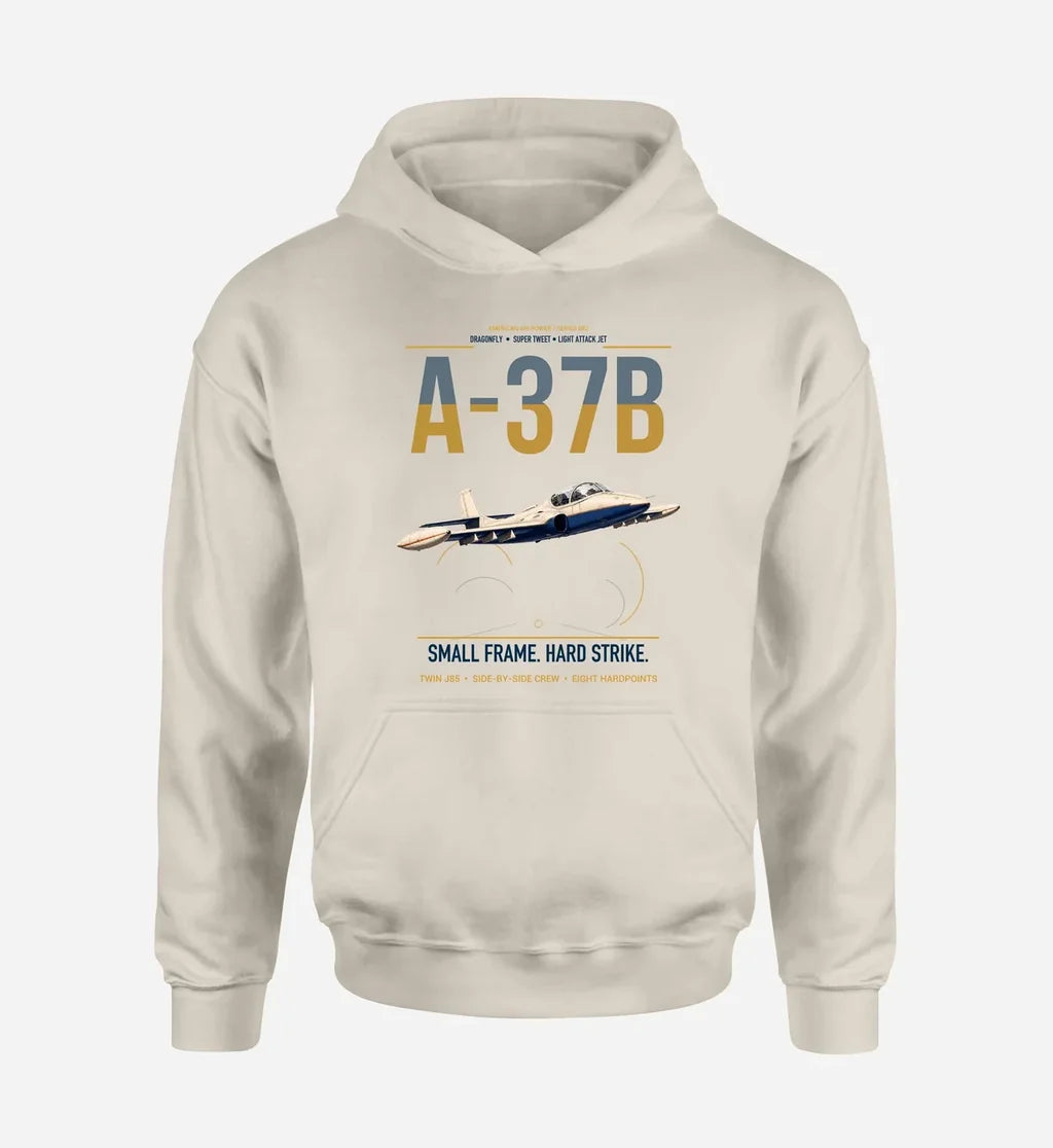 A-37B Dragonfly design on khaki double-side hoodie