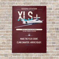 Thumbnail for Cessna Citation XLSPlus vertical canvas print - no frame - dark red background