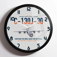 Thumbnail for C-130J-30 Super Hercules design on light gray framed wall clock