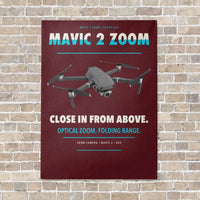Thumbnail for DJI Mavic 2 Zoom vertical canvas print - no frame - dark red background