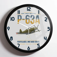 Thumbnail for P-63A Kingcobra design on light gray framed wall clock