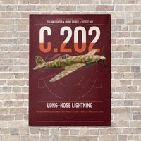 Thumbnail for Macchi C.202 Folgore vertical canvas print - no frame - dark red background