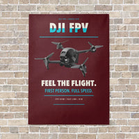 Thumbnail for DJI FPV vertical canvas print - no frame - dark red background