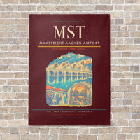 Thumbnail for Maastricht Aachen Airport MST vertical canvas print - no frame - dark red background