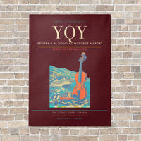 Thumbnail for Sydney–J.A. Douglas McCurdy Airport YQY vertical canvas print - no frame - dark red background