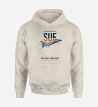 Thumbnail for Dassault Super Étendard design on khaki double-side hoodie, single-side print
