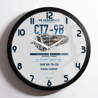 Thumbnail for CT7-9B design on light gray framed wall clock