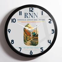 Thumbnail for Bornholm Airport (RNN) design on light gray framed wall clock