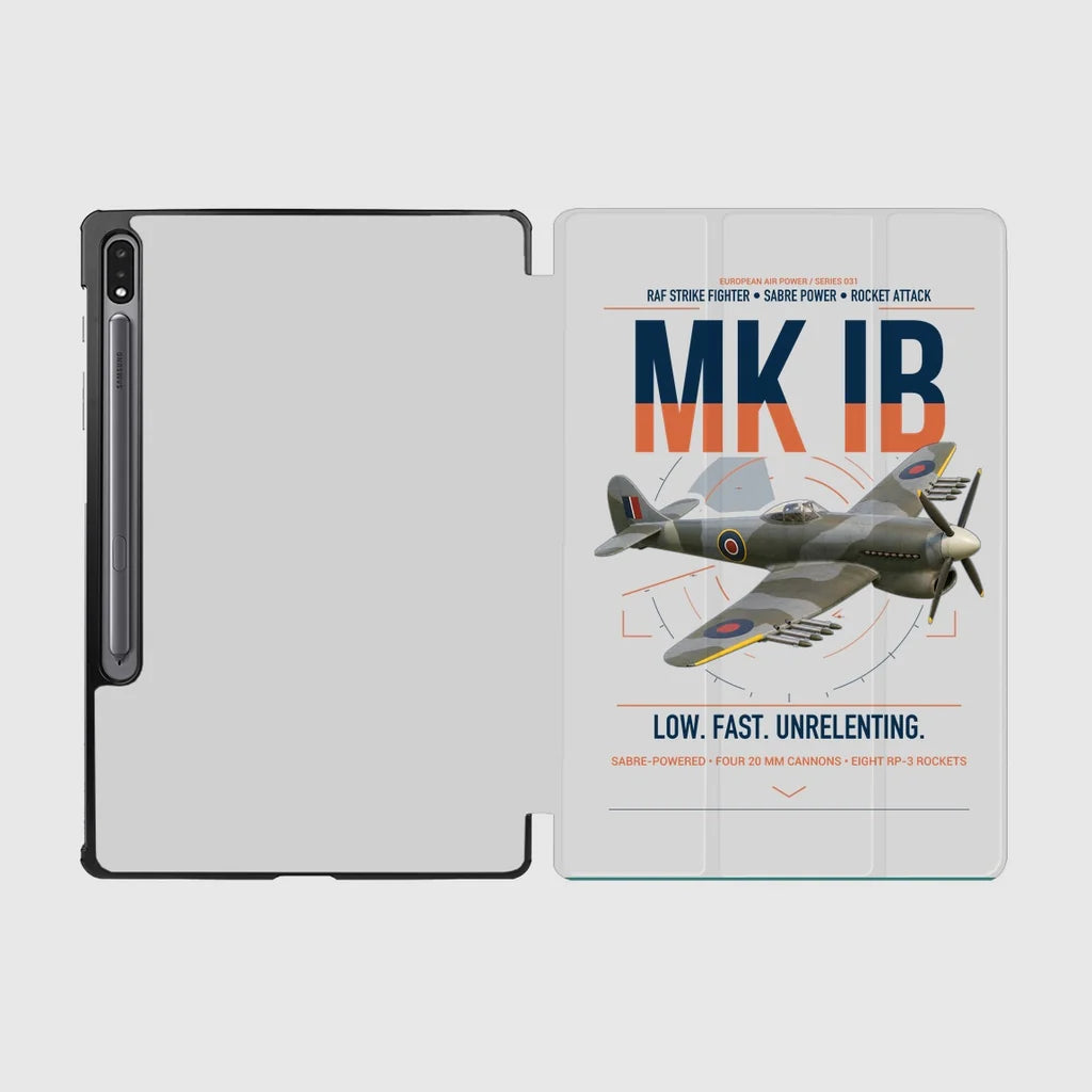 Hawker Typhoon Mk IB design on light gray samsung tablet tablet case