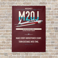 Thumbnail for Mooney M20J 201 vertical canvas print - no frame - dark red background