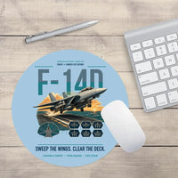 Thumbnail for F-14D Tomcat design on light blue round mouse pad