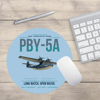 Thumbnail for PBY-5A Catalina design on light blue round mouse pad