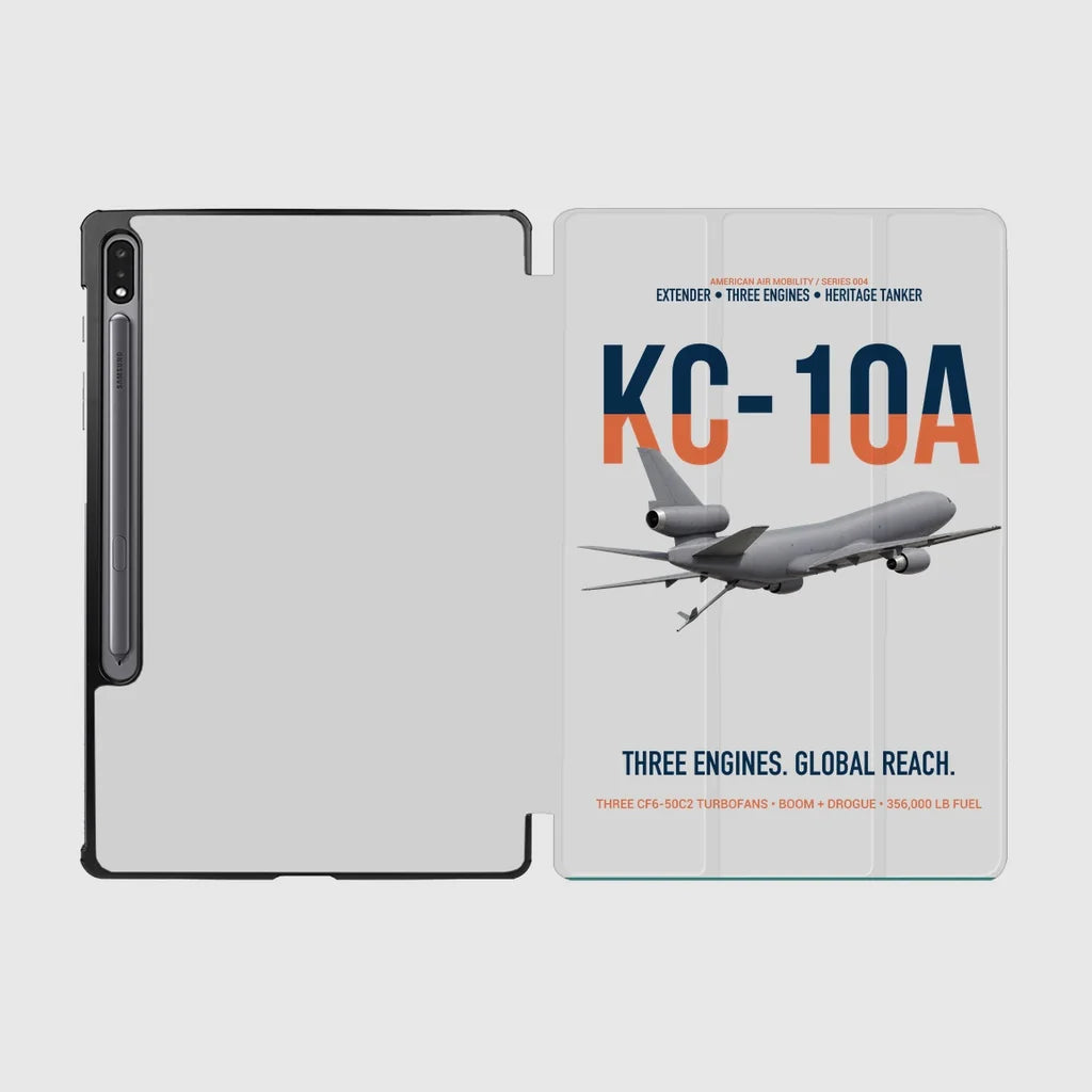 KC-10A EXTENDER design on light gray samsung tablet tablet case