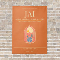 Thumbnail for Jaipur International Airport JAI - Canvas Framed - Orange
