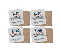 Thumbnail for A-29 Super Tucano Light Attack design on light gray 4 pieces set coaster