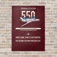 Thumbnail for Cessna Citation 550 - Citation II vertical canvas print - no frame - dark red background