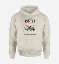 Thumbnail for Sikorsky CH-148 Cyclone design on khaki double-side hoodie, single-side print