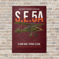 Thumbnail for Royal Aircraft Factory S.E.5a vertical canvas print - no frame - dark red background