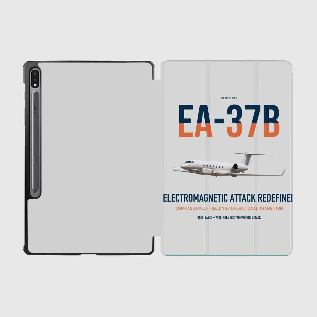 EA-37B Compass Call design on light gray samsung tablet tablet case