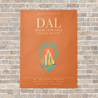 Thumbnail for Dallas Love Field DAL - Canvas Framed - Orange