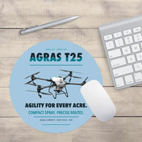 Thumbnail for DJI Agras T25 design on light blue round mouse pad