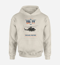 Thumbnail for Bell UH-1Y Venom design on khaki double-side hoodie, single-side print