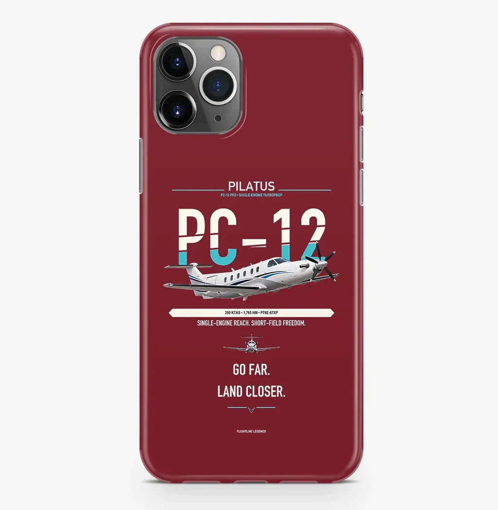 PC-12 PRO Case ProMax design on dark red iphone case promax