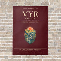 Thumbnail for Myrtle Beach International Airport MYR vertical canvas print - no frame - dark red background