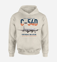 Thumbnail for C-54D Skymaster design on khaki double-side hoodie, single-side print