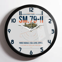 Thumbnail for Savoia-Marchetti SM.79-II Sparviero design on light gray framed wall clock