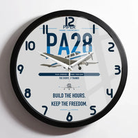 Thumbnail for Piper PA-28 Cherokee design on light gray framed wall clock