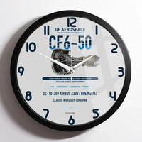 Thumbnail for CF6-50 design on light gray framed wall clock