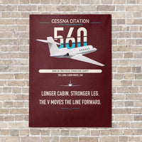 Thumbnail for Cessna Citation 560 - Citation V vertical canvas print - no frame - dark red background