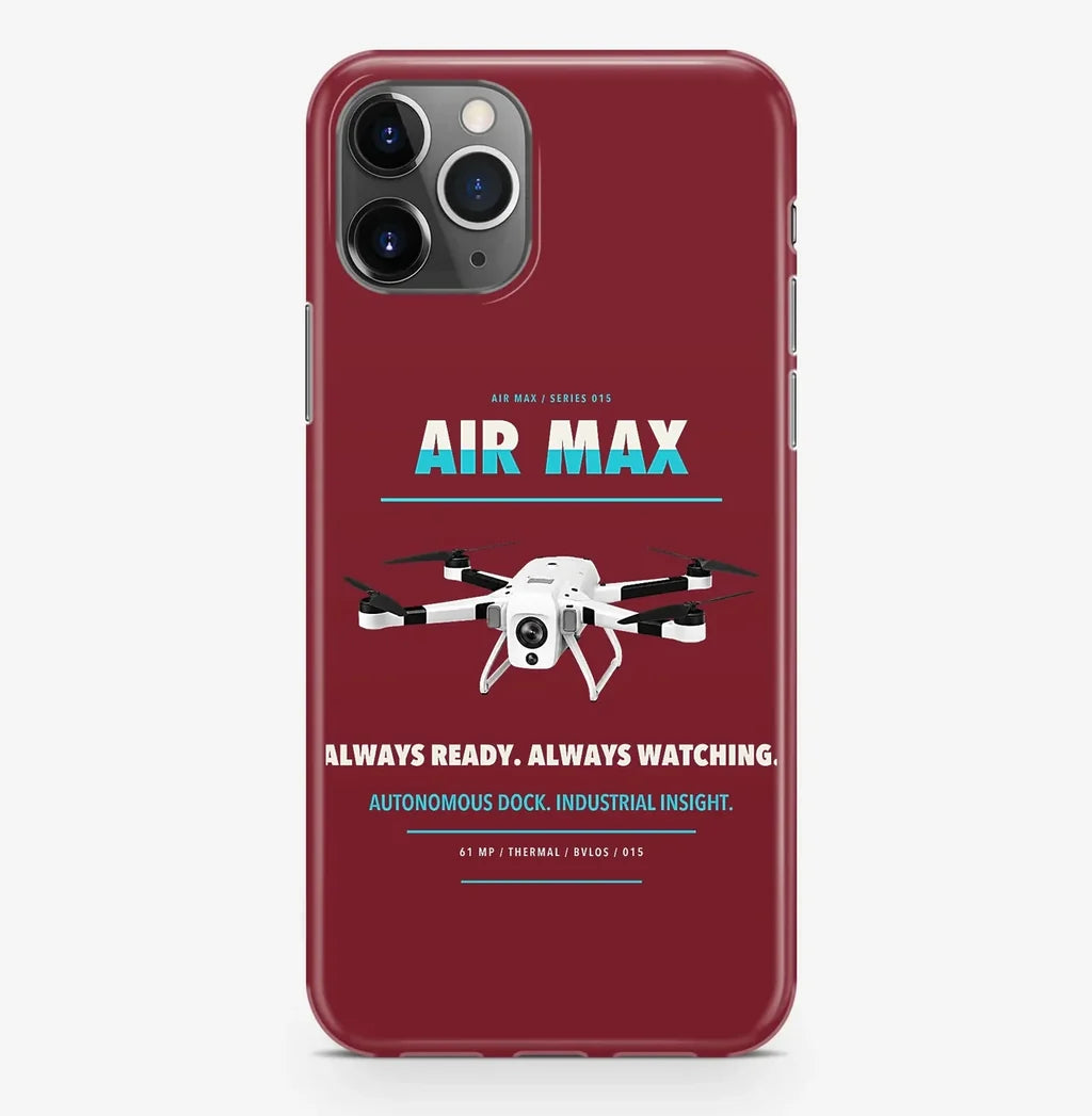 Percepto Air Max Case ProMax design on dark red iphone case promax