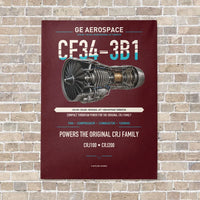 Thumbnail for CF34-3B1 vertical canvas print - no frame - dark red background