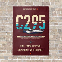 Thumbnail for Airbus C295 Armed ISR vertical canvas print - no frame - dark red background
