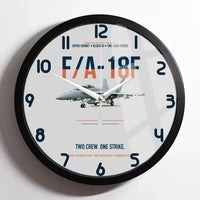 Thumbnail for F-A-18F Super Hornet Block III Two Crew One Strike design on light gray framed wall clock