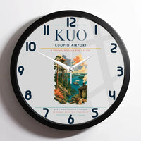 Thumbnail for Kuopio Airport (KUO) design on light gray framed wall clock