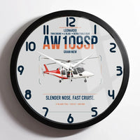 Thumbnail for Leonardo AW109SP GrandNew design on light gray framed wall clock