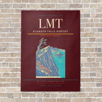 Thumbnail for Klamath Falls Airport LMT vertical canvas print - no frame - dark red background