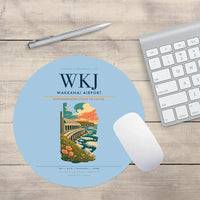 Thumbnail for Wakkanai Airport (WKJ) design on light blue round mouse pad