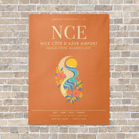 Thumbnail for Nice Cote dAzur Airport NCE - Canvas Framed - Orange