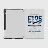 Thumbnail for Embraer E195 design on light gray samsung tablet tablet case