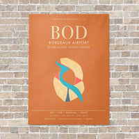 Thumbnail for Bordeaux Airport BOD - Canvas Framed - Orange
