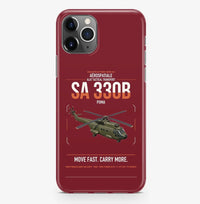 Thumbnail for Aérospatiale SA 330B Puma design on dark red magsafe iphone case, for iPhone Pro Max