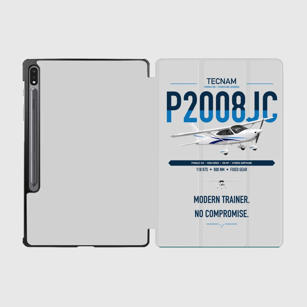 Tecnam P2008JC NG design on light gray samsung tablet tablet case