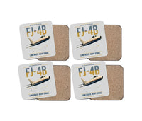 Thumbnail for FJ-4B Fury design on light gray 4 pieces set coaster